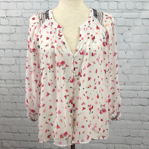 Joie Tops - JOIE Gontilda Floral Silk Blouse sz S